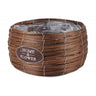 Brązowy okrągły koszyk z folią Tin Tours HL05898.M, średnica 25 cm