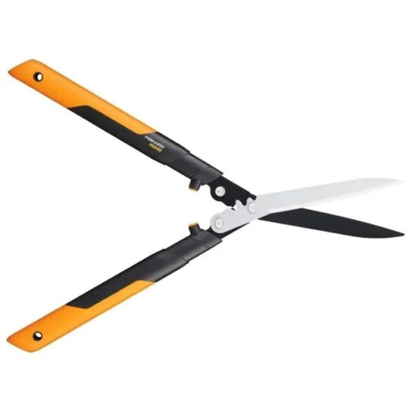 Nożyce do żywopłotu Fiskars PowerGearX HSX92 z otwartymi ostrzami