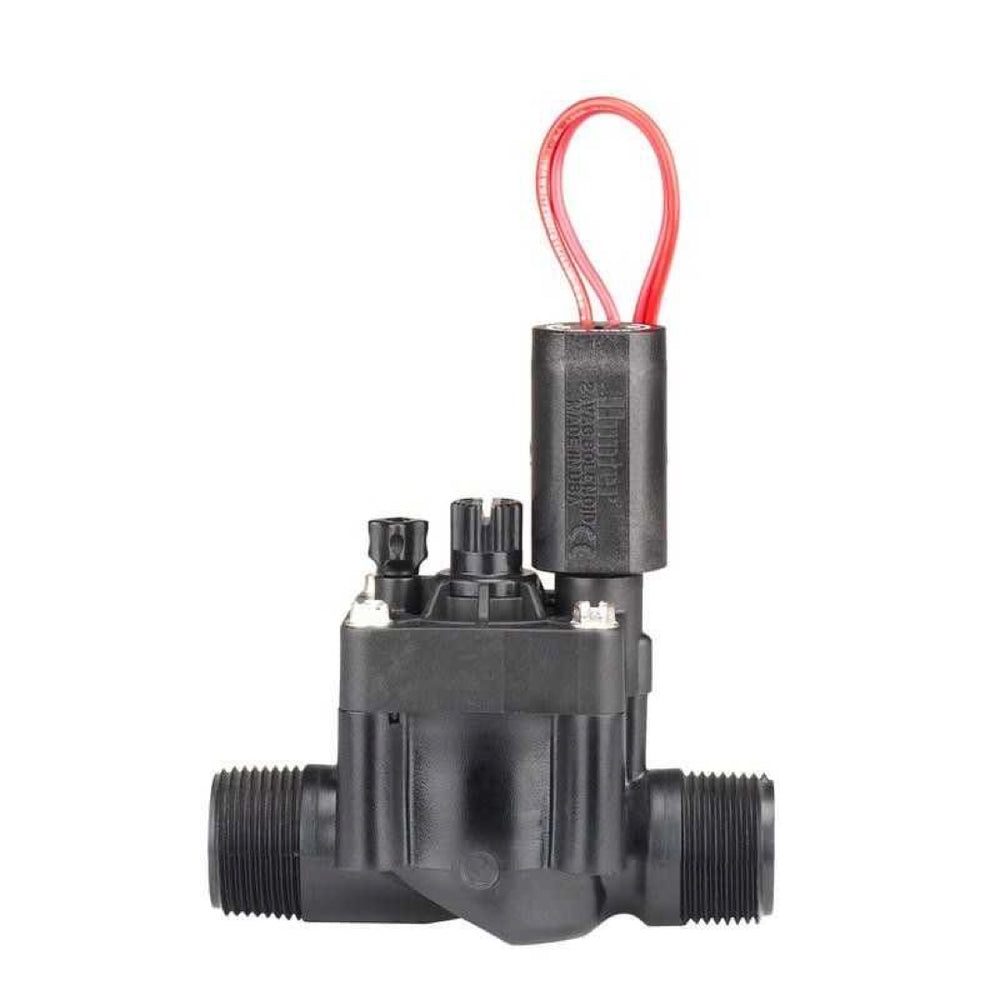 Elektrozawór Hunter PGV-101-MM-B 1 cal z gwintem zewnętrznym i czerwonymi przewodami cewki 24 V