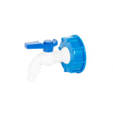 Zestaw IBC Bradas: niebieski adapter S60x6 z białym kranem czerpalnym