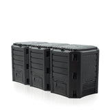 Czarny kompostownik segmentowy Module Classicompo IKSM1200 Prosperplast o pojemności 1200 l, na białym tle