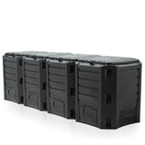 Czarny kompostownik segmentowy Module Classicompo IKSM1600 Prosperplast o pojemności 1600 l, na białym tle