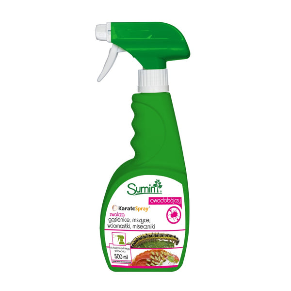 Butelka ze spryskiwaczem Karate Spray RTU Sumin 500 ml, zielony pojemnik z etykietą