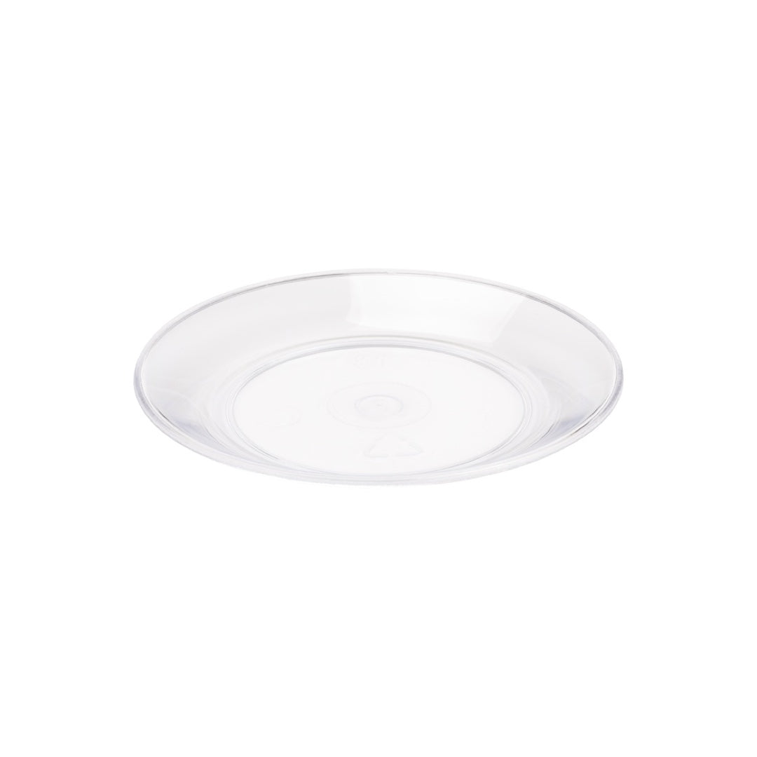 Okrągła przezroczysta podstawka Kolor transparent Form-Plastic na białym tle
