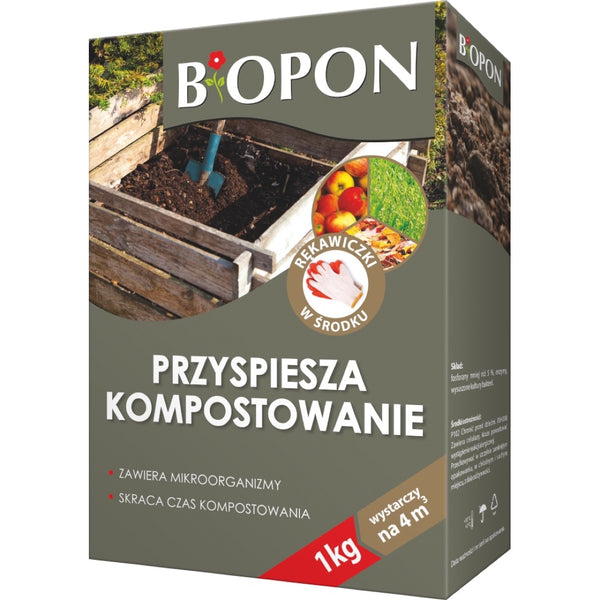 Opakowanie Bopon Komposter 1 kg, preparat przyspieszający kompostowanie