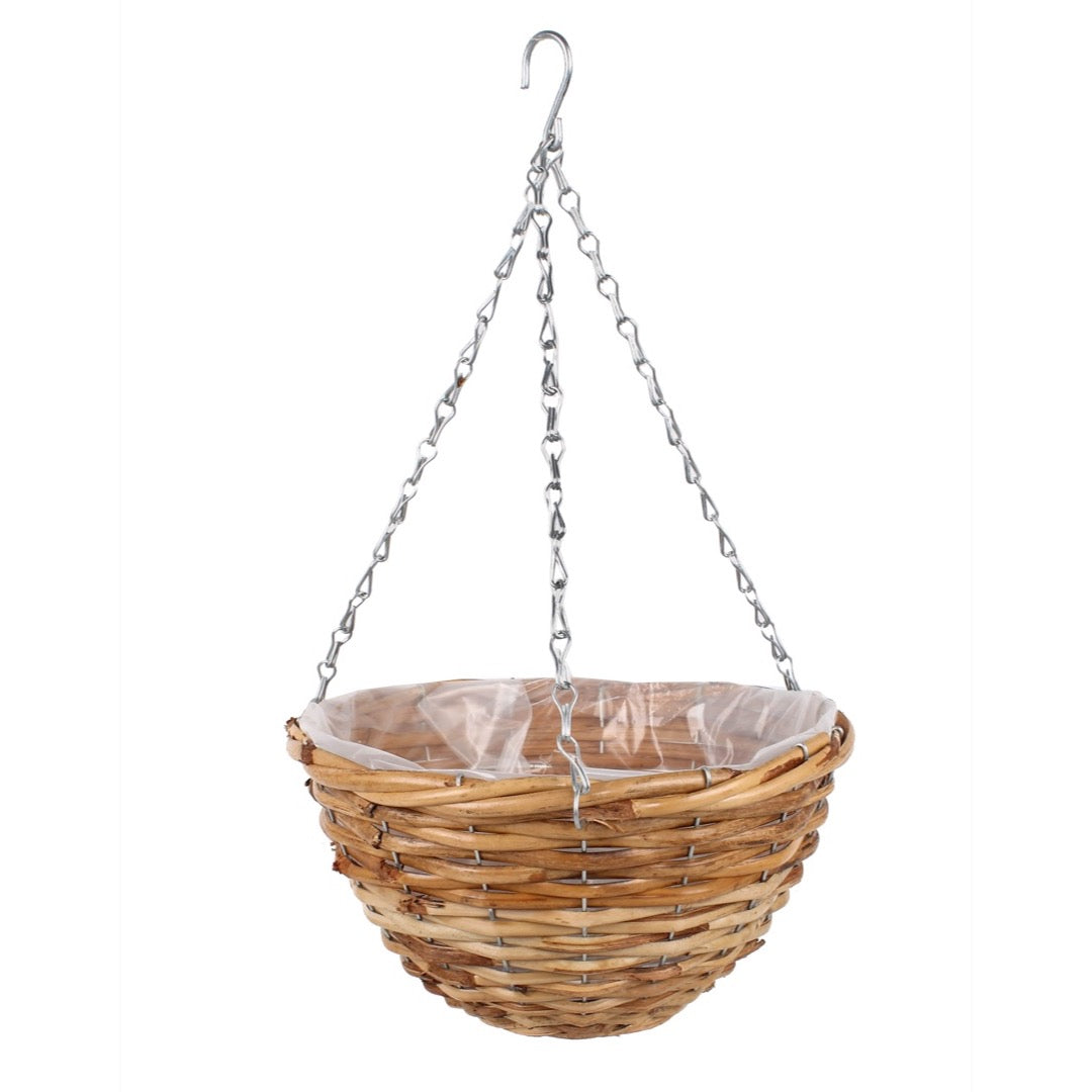 Rattanowy kosz wiszący Tin Tours GD6451 z łańcuchami i folią w środku