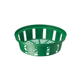 Zielony plastikowy koszyk do cebulek kwiatowych, okrągły 30 cm, Form-Plastic, na białym tle