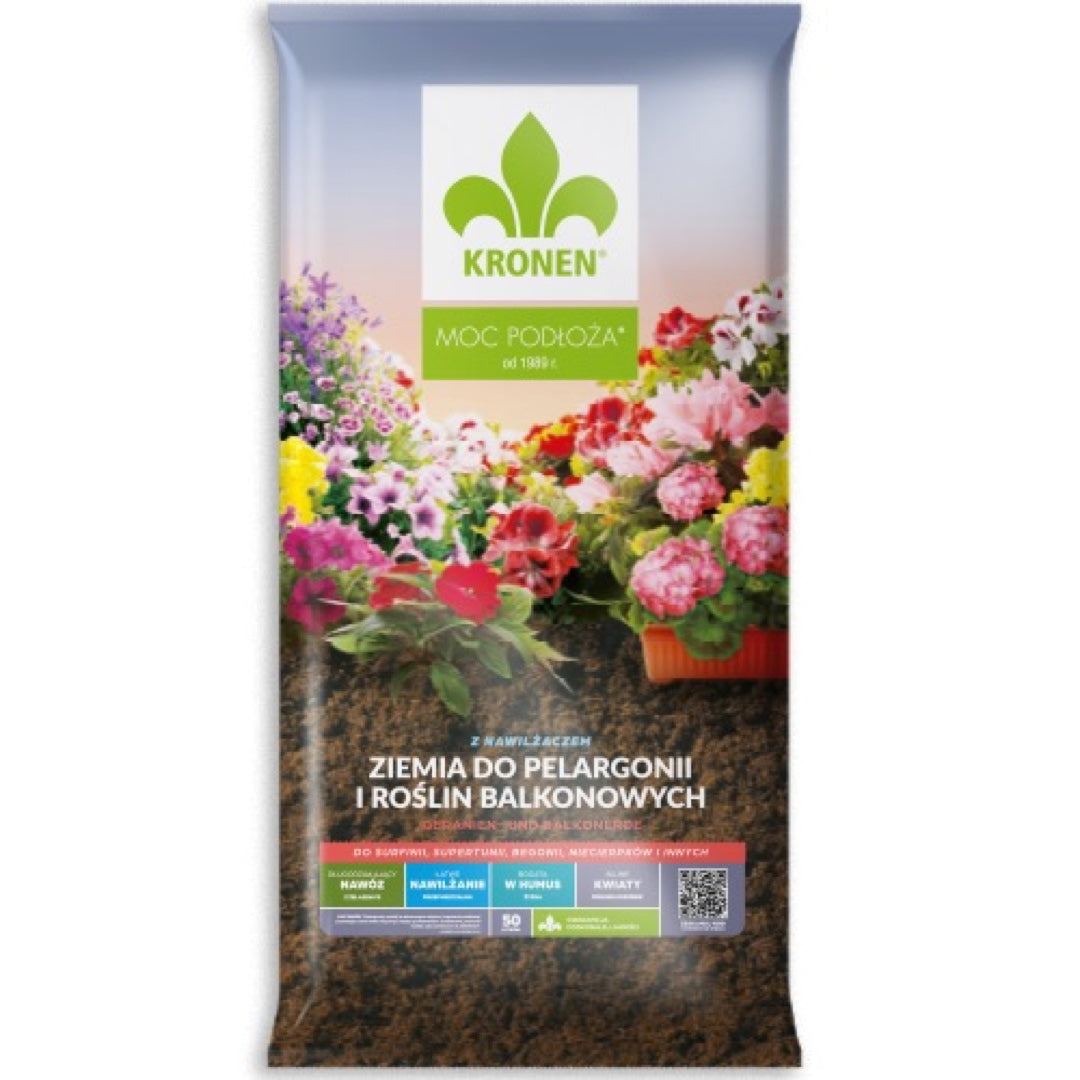 Worek ziemi Kronen do pelargonii i roślin balkonowych 50 l