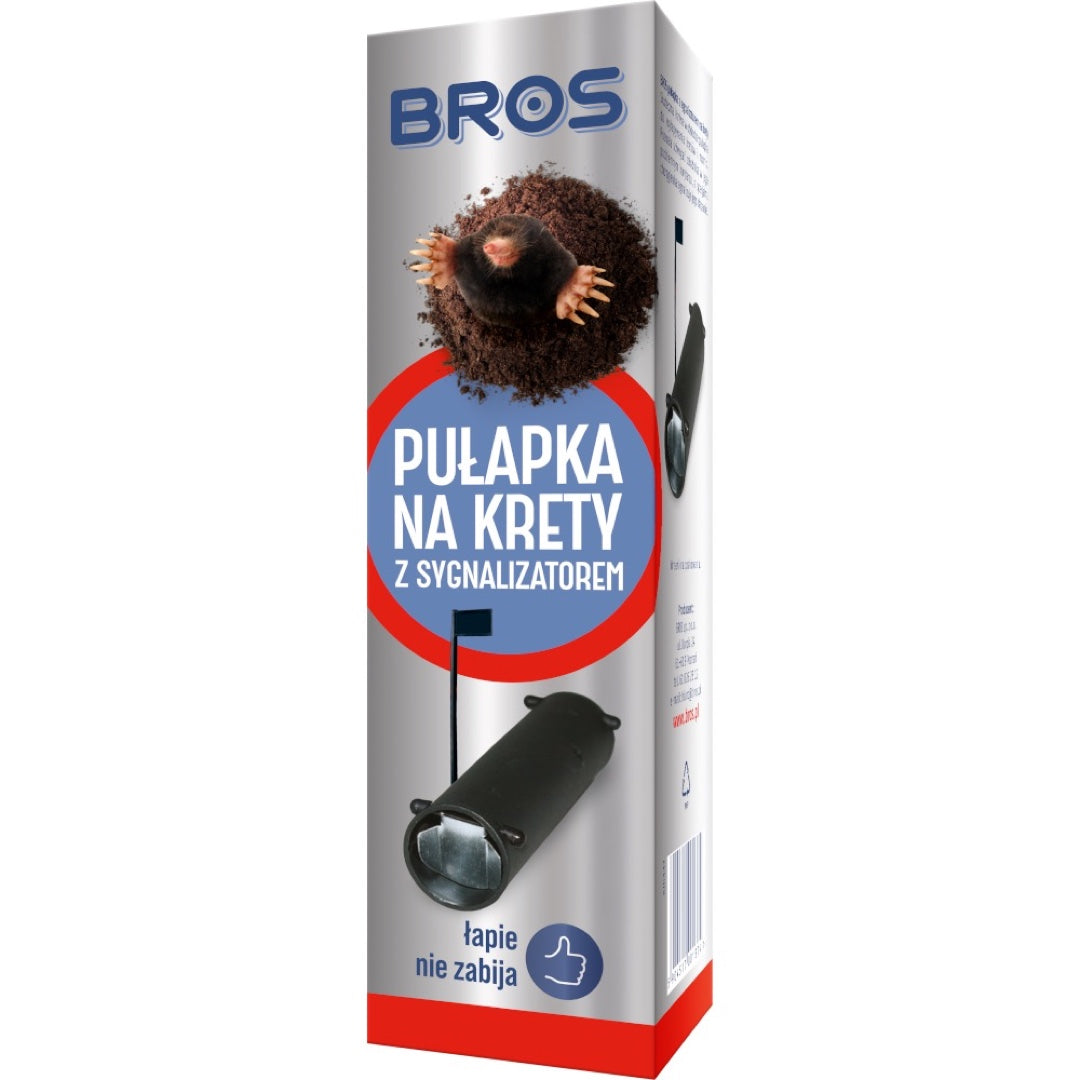Pułapka na krety z sygnalizatorem Bros w opakowaniu