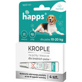 Opakowanie kropli Happs Herbal na pchły i kleszcze dla średnich psów 10-20 kg