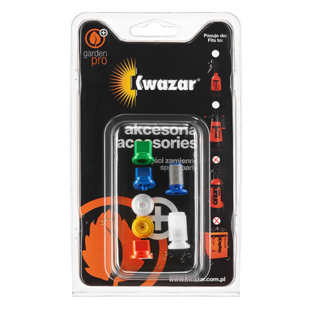 Zestaw sześciu dysz i filtrów Kwazar Garden Pro w blistrze do opryskiwaczy