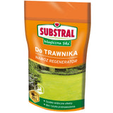 Torebka 350 g nawozu Substral Magiczna Siła do trawnika Regenerator na białym tle