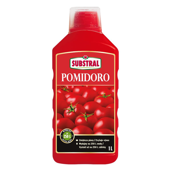 Butelka 1 l nawozu Substral Pomidoro do pomidorów na białym tle