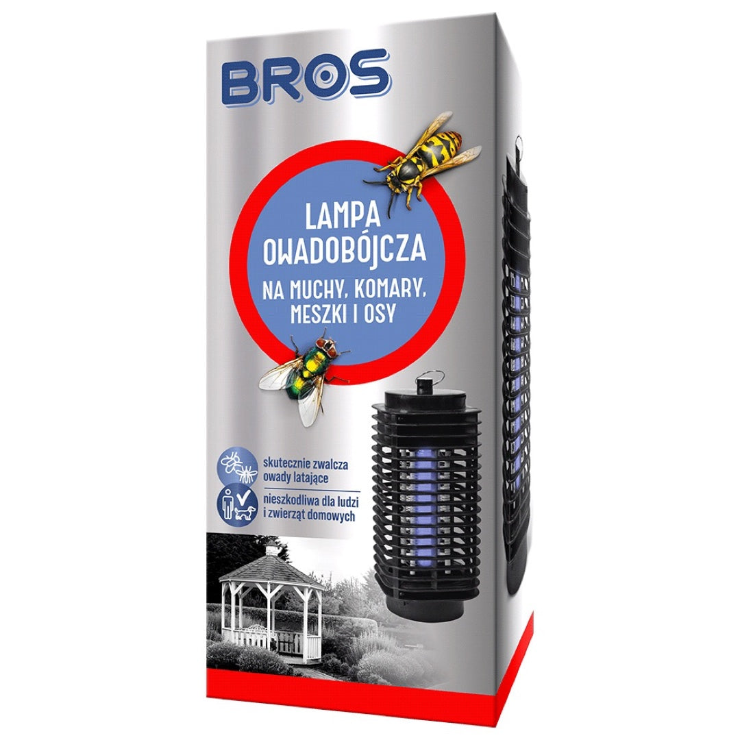 Lampa owadobójcza Bros z siatką rażącą i promieniowaniem UV