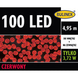 Opakowanie lampek LED Bulinex 100 diod, 4,95 m, czerwone, do wnętrz i na zewnątrz