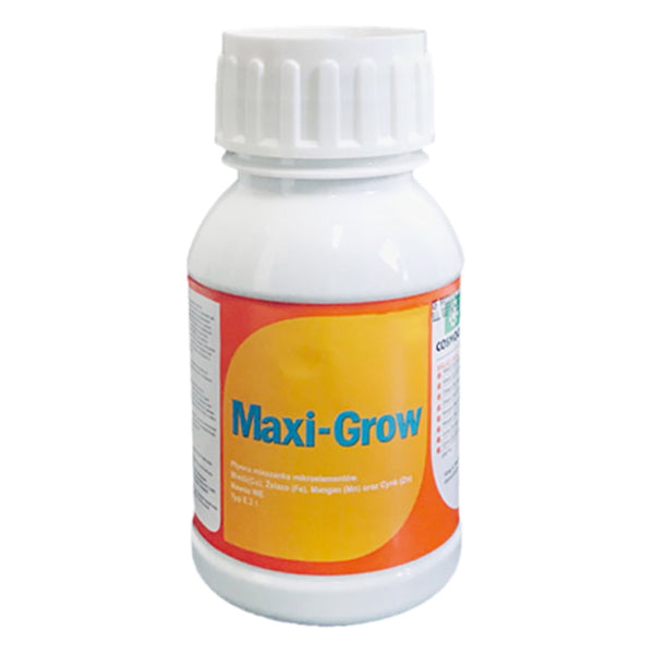 Butelka 0,25 l biostymulatora dolistnego Maxi-Grow firmy Cosmocel