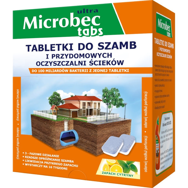 Tabletka do szamb Microbec Ultra Bros o zapachu cytryny
