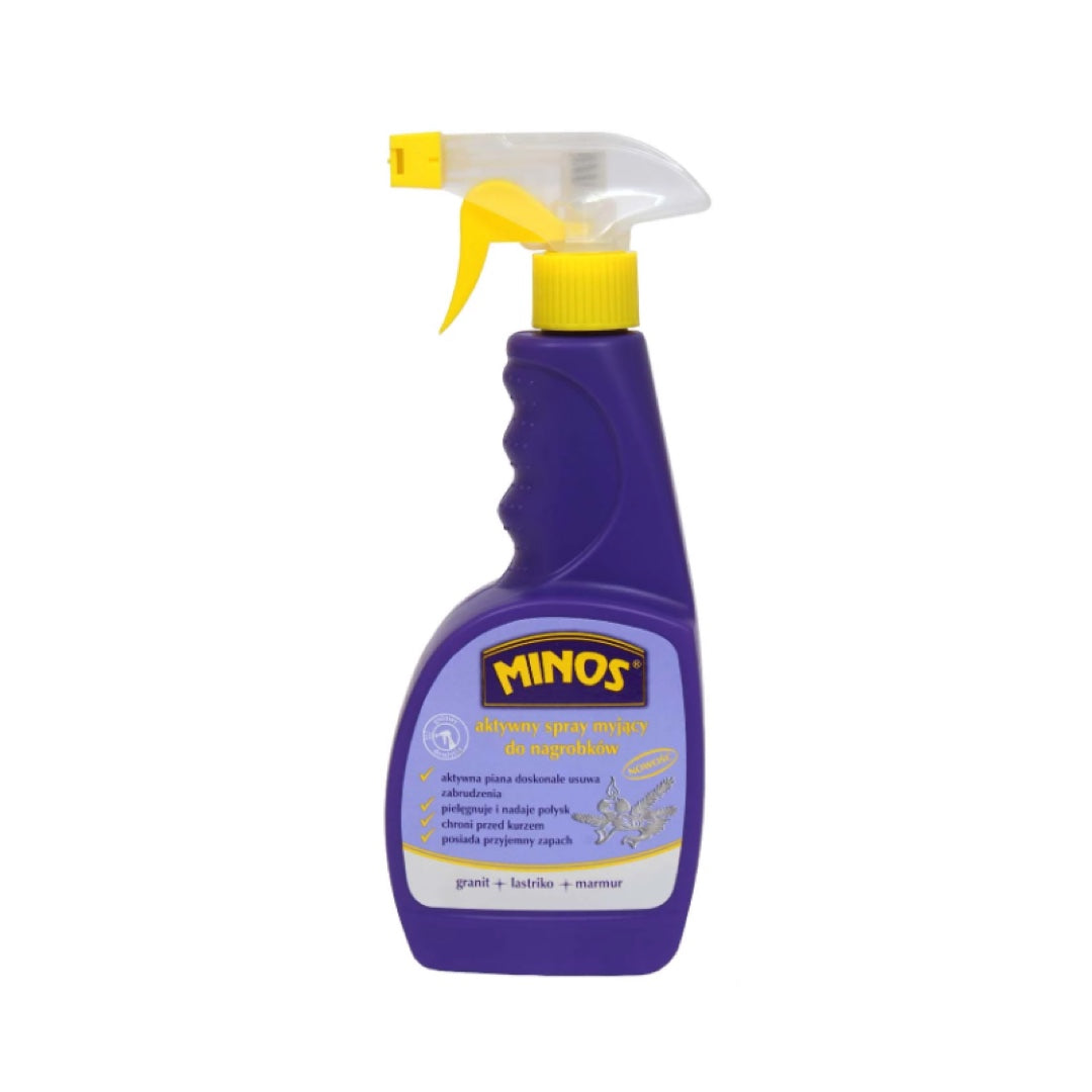 Butelka Minos aktywny spray myjący do nagrobków 400 ml ze spryskiwaczem