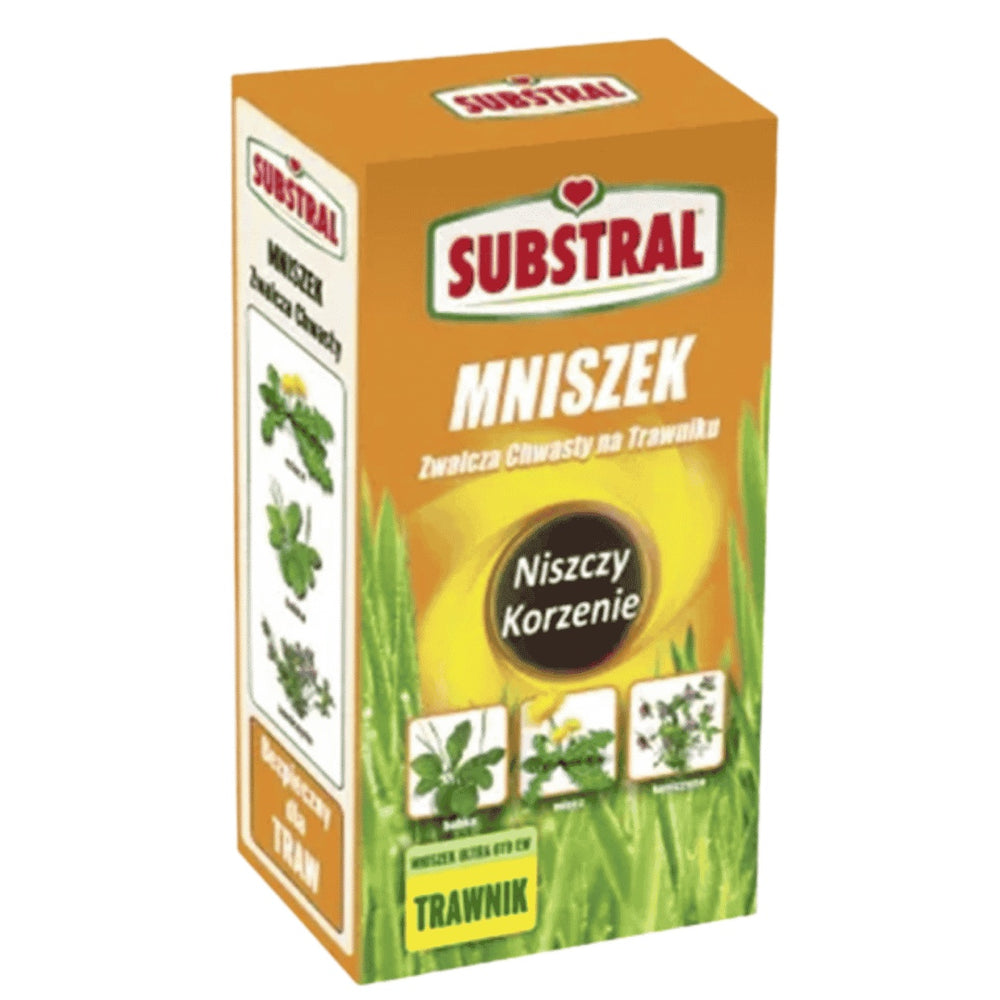 Pudełko 250 ml środka Mniszek Ultra 070 EW firmy Substral na chwasty w trawniku