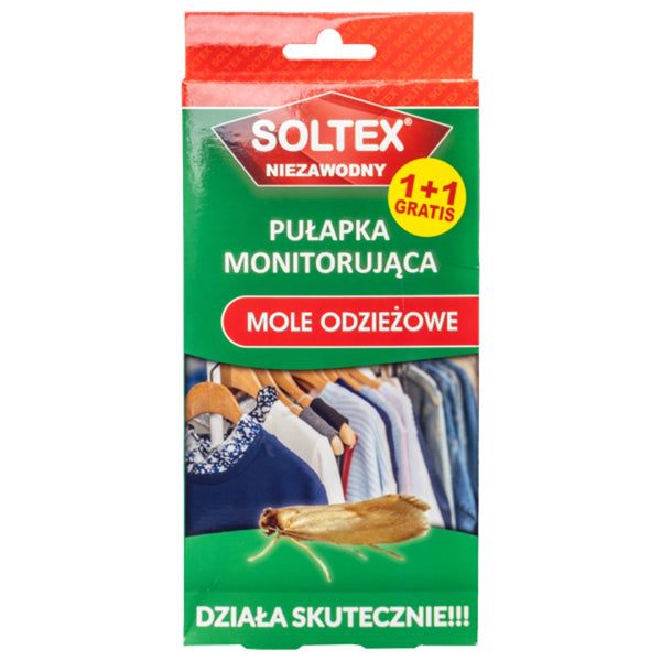 Opakowanie pułapki monitorującej na mole odzieżowe Soltex 1+1 gratis