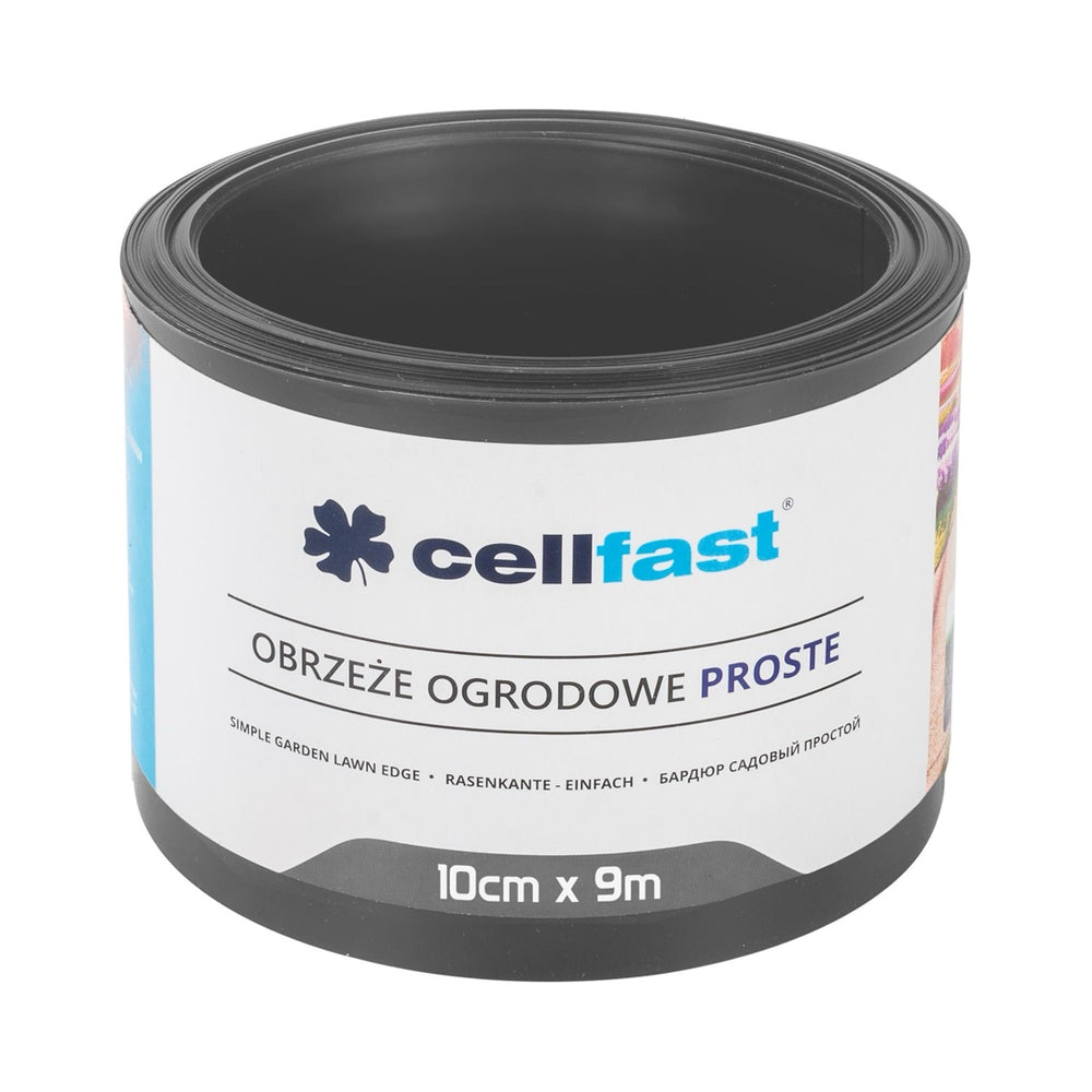 Rolka obrzeża ogrodowego prostego Cellfast w kolorze grafitowym, zdjęcie poglądowe wersji 10 cm