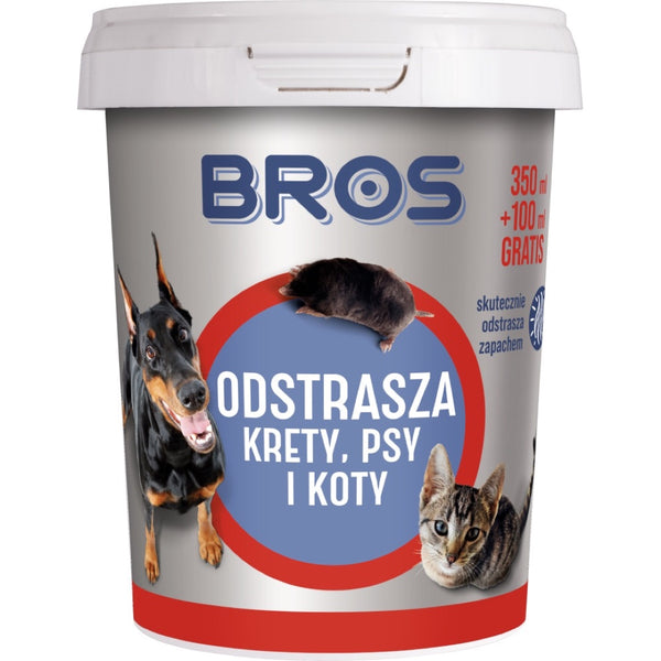 Opakowanie proszku Odstrasza krety, psy i koty Bros