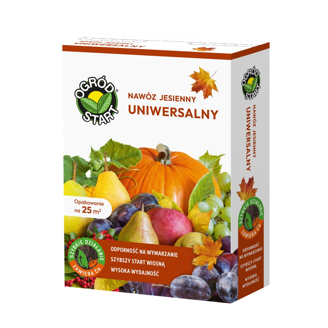 Ogród Start uniwersalny nawóz jesienny, karton 1 kg na białym tle