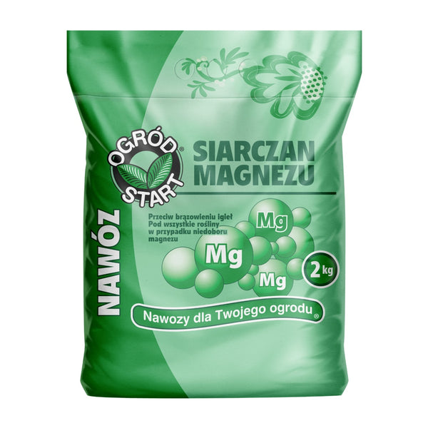 Ogród Start siarczan magnezu 2 kg, worek nawozu na białym tle