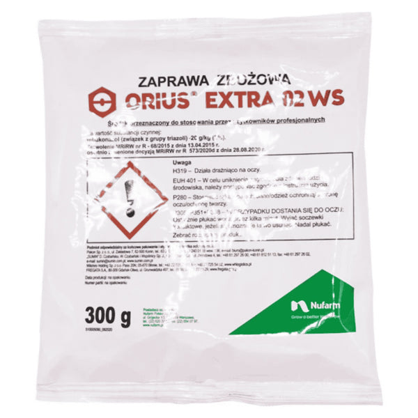 Opakowanie 0,3 kg zaprawy nasiennej Orius Extra 02 WS firmy Nufarm do zbóż