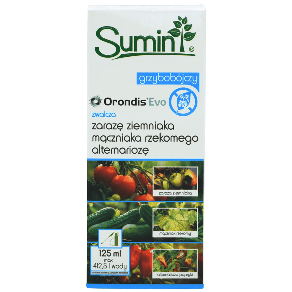 Opakowanie 125 ml fungicydu Orondis Evo marki Sumin na zarazę ziemniaka i mączniaka rzekomego