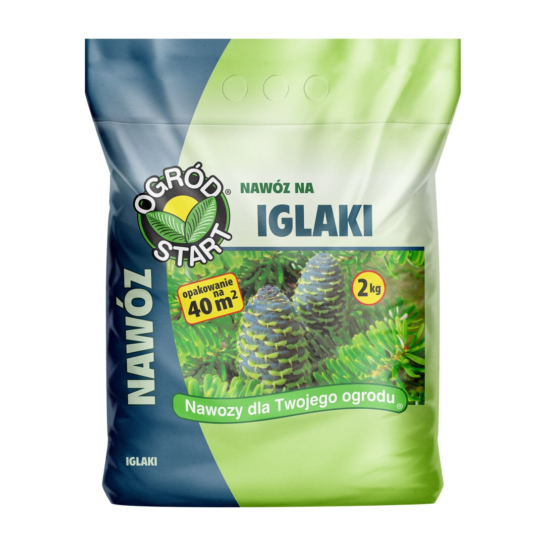 Worek nawozu Ogród Start na iglaki o masie 2 kg, opakowanie na 40 m2