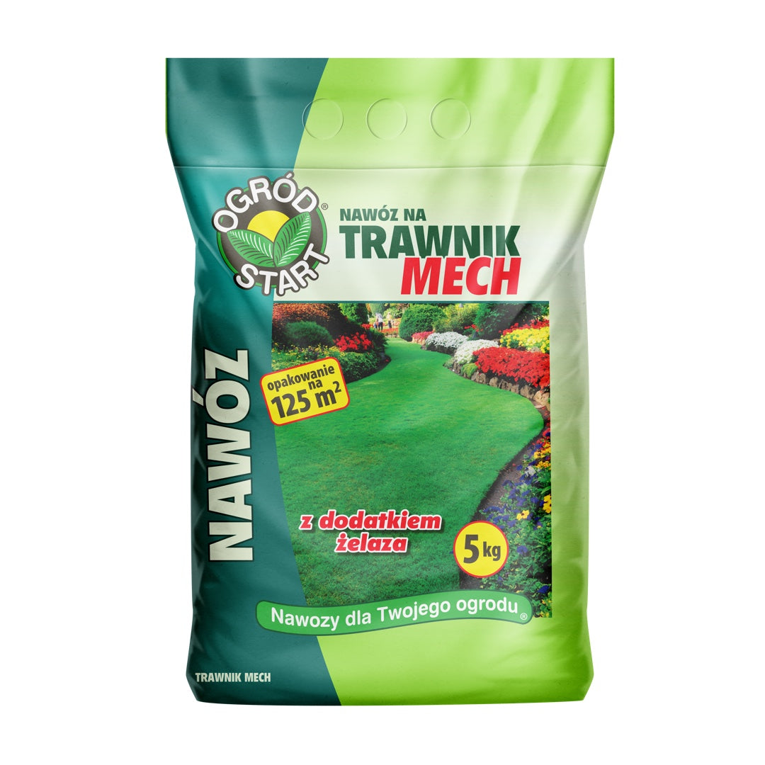 Ogród Start nawóz do trawników z mchem, worek 5 kg