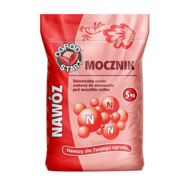Worek mocznika Ogród Start o masie 5 kg, czerwona grafika z literą N