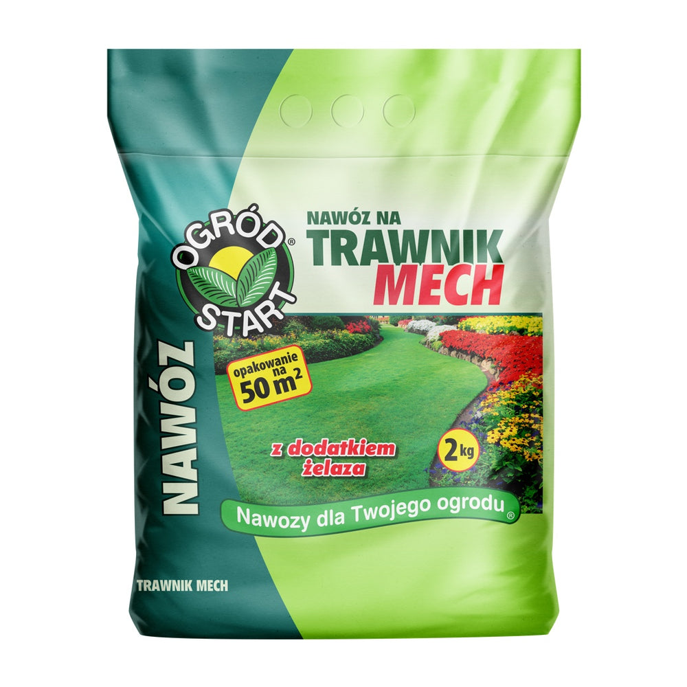 Worek nawozu Ogród Start do trawników z mchem o masie 2 kg, opakowanie na 50 m2