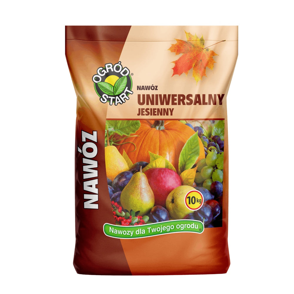 Ogród Start uniwersalny nawóz jesienny, worek 10 kg na białym tle