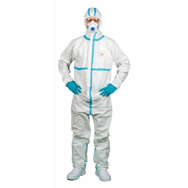 Kombinezon ochronny Oxyline OxyChem C310 z kapturem, widok z przodu, na białym tle