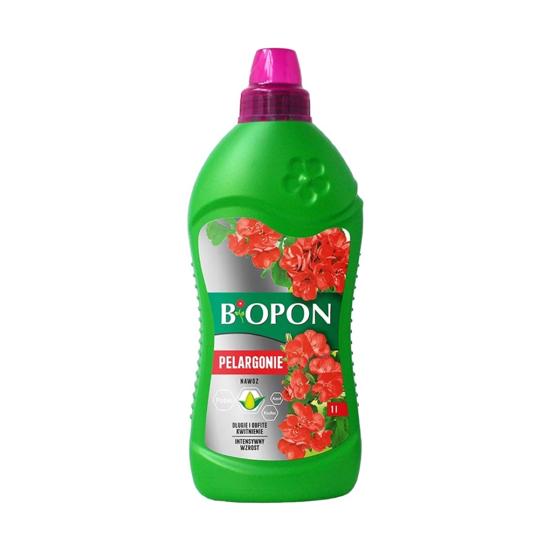 Butelka nawozu Bopon do pelargonii w płynie, pojemność 1 l
