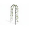 Czarna stalowa pergola ogrodowa Garden Line 130 x 39 x 260 cm z pnączem, na białym tle