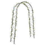 Pergola ogrodowa Garden Line 110 x 39 x 230 cm ozdobiona kwiatami, na białym tle