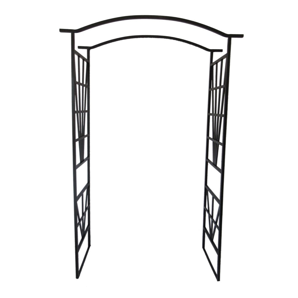 Czarna stalowa pergola ogrodowa Garden Line 114 x 45 x 208 cm na białym tle