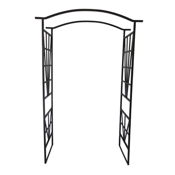 Czarna stalowa pergola ogrodowa Garden Line 114 x 45 x 208 cm na białym tle