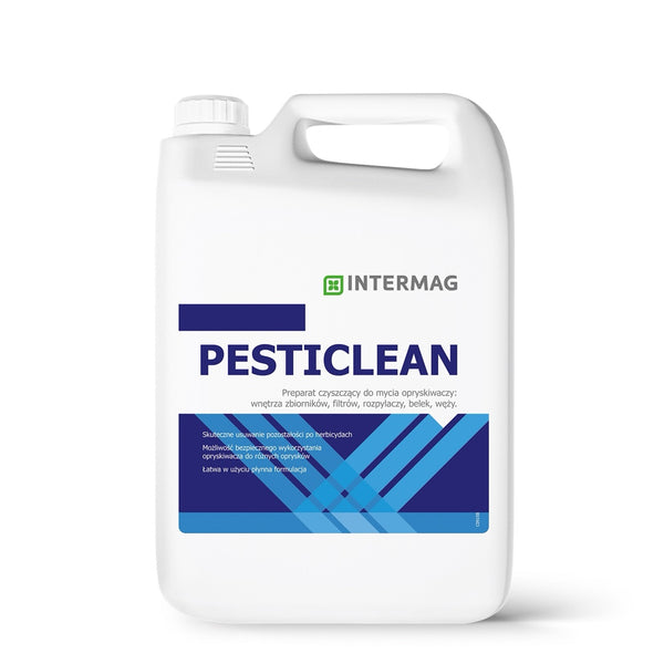 Kanister Pesticlean Intermag 5 l, preparat do mycia opryskiwaczy, na białym tle