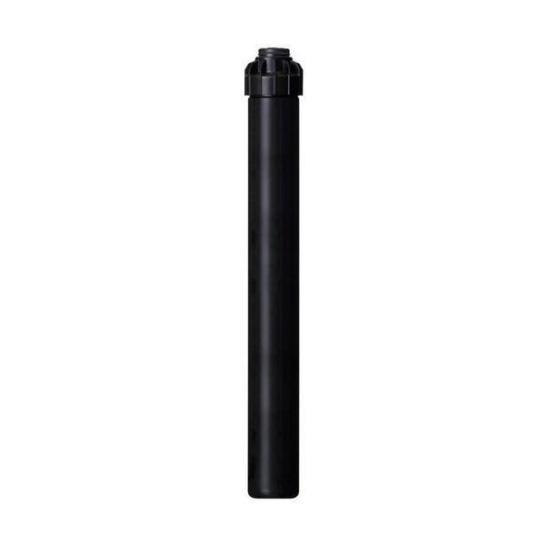 Zraszacz rotacyjny Hunter PGJ-12 o wynurzeniu 30 cm, długi czarny korpus z nasadką na białym tle