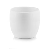 Biała szkliwiona osłonka ceramiczna Polnix Piano o kulistym kształcie na białym tle