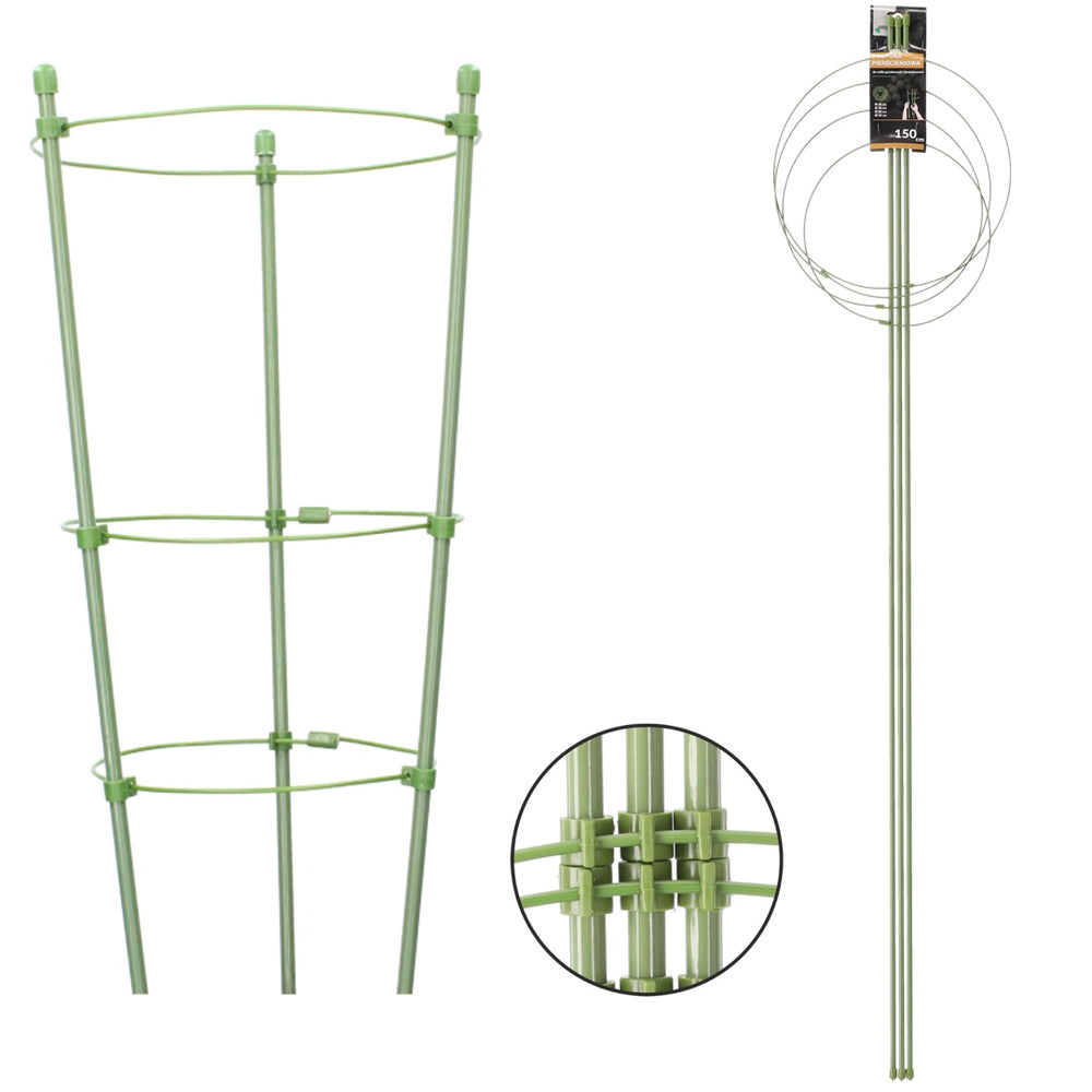 Podpora pierścieniowa Garden Line 150 cm, zbliżenie na złącze pierścienia i opakowanie