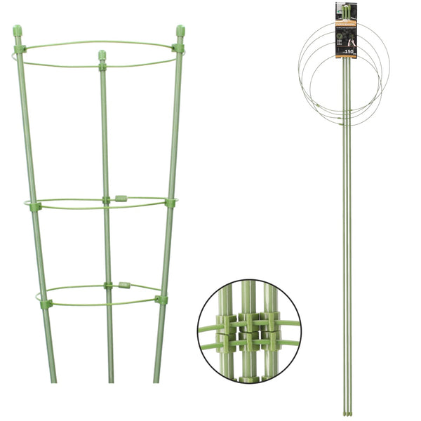 Podpora pierścieniowa Garden Line 150 cm, zbliżenie na złącze pierścienia i opakowanie