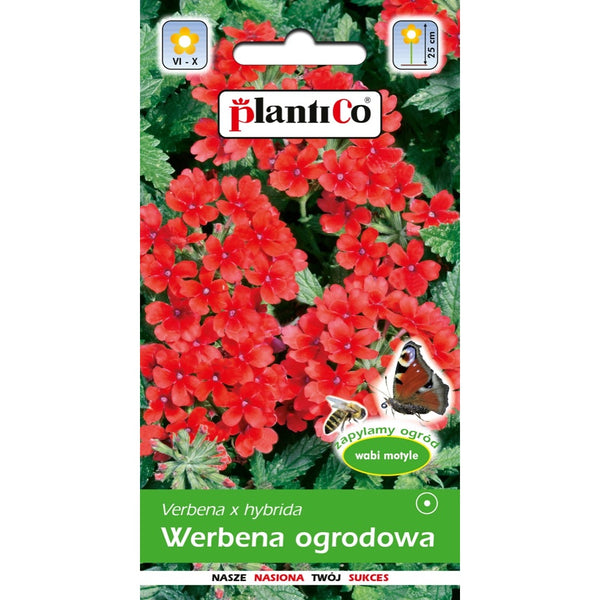 Saszetka nasion werbeny ogrodowej czerwonej PlantiCo, 0,5 g