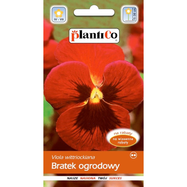 Saszetka nasion bratka ogrodowego czerwonego PlantiCo
