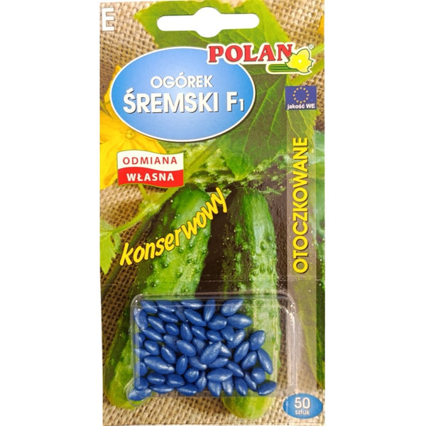 Saszetka nasion otoczkowanych ogórka konserwowego Śremski F1 Polan, 50 nasion