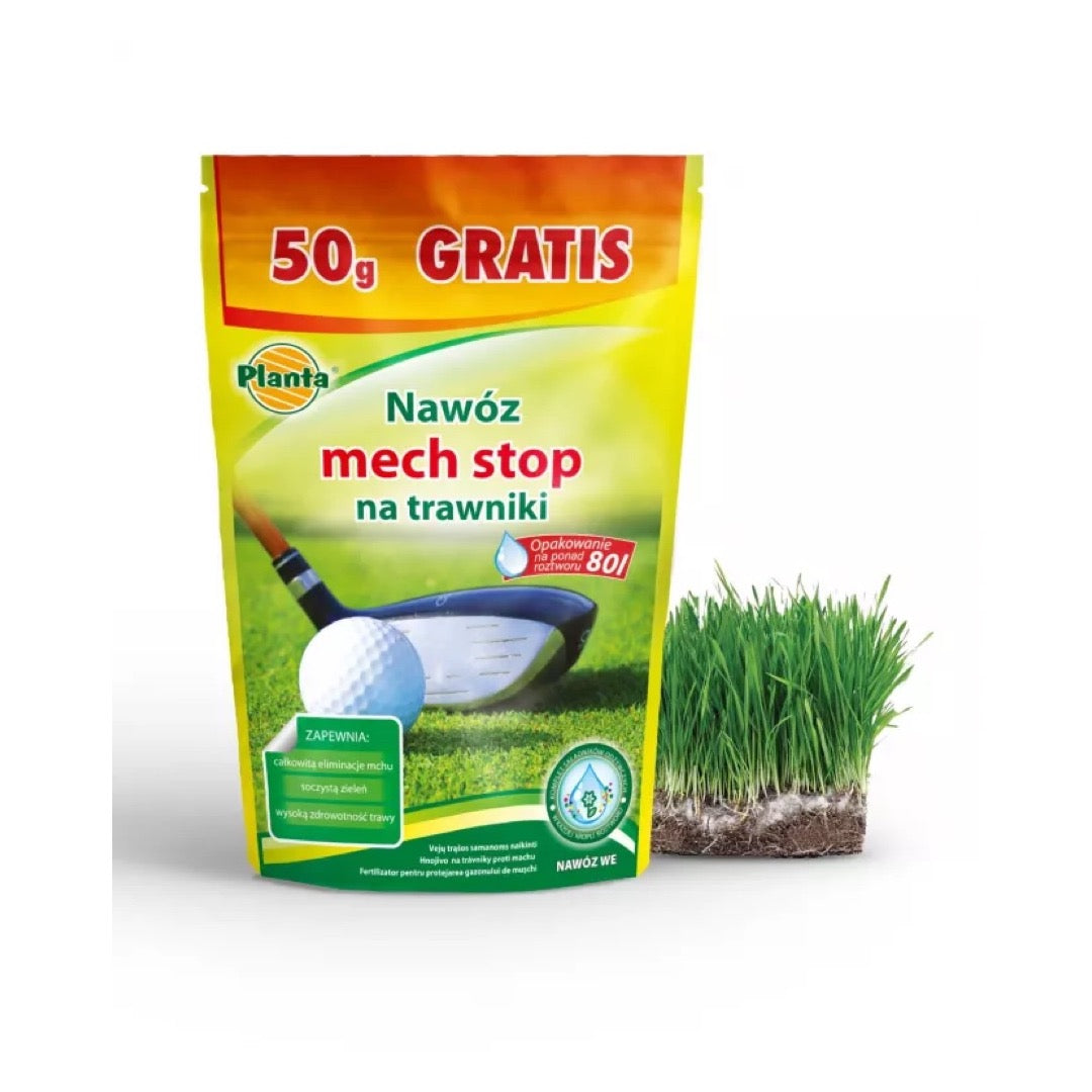 Opakowanie nawozu krystalicznego Planta MECH STOP na trawniki 250 g